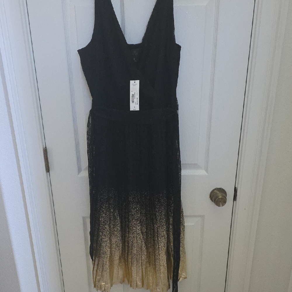 Worthington Black and Gold Gradient Midi Dress